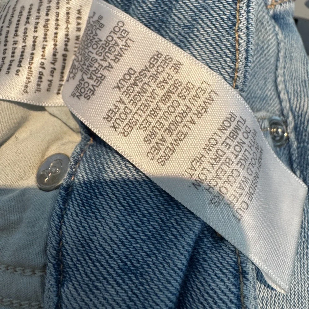 Good American High Rise Crop Bootcut Women's‎ Jeans Raw Fray Hem Size 15 Ankle